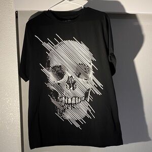 Men's Black Graphic Skull Tee